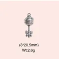 Vintage style silver stainless steel rattle pendant charm for DIY jewelry bracelets - Bowknot Rattle Style (DHS-6773)