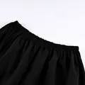 Dettaglio dell'elastico in vita confortevole su questi eleganti pantaloni neri casual - Taglia S / Nero