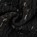Macro detail of high-quality black and gold floral lace material for elegant camisole - S / Tops / Black