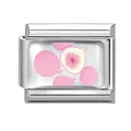 Eslabón de charm italiano de acero inoxidable con motivo de higo rosa para pulsera DIY - Higo Rosa (Estilo 8) / 1 Pieza