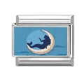Charm modulare in acciaio inossidabile con design a sirena e luna per bracciali DIY - Sirena sulla luna cielo stellato (Stile 8)