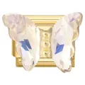 Charme papillon en cristal facetté élégant sur maillon en acier inoxydable doré - Papillon en Cristal Blanc / 1 Pièce / Or