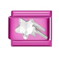 Charm modulaire rose vif avec étoile filante en cristal facetté pour bracelets DIY. - Météore Blanc / 1*0.9cm / Rose rosé