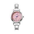 Elegante Damen-Quarzuhr mit rosa Zifferblatt und silbernem Edelstahl-Gliederarmband - Komplette Uhr (watch120) / Silber Rosa Zifferblatt