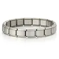 Vista dettagliata di un bracciale modulare italiano grigio opaco in acciaio inossidabile - Bracciale a 18 Maglie (H002-26) / 18 Moduli/Confezione / Titanio Opaco