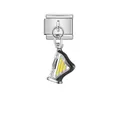 Italian modular charm featuring a black and yellow harp pendant for personalized bracelets - Harp Style (D420)