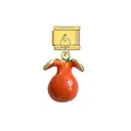 Close-up of gold Italian modular charm with enamel orange fruit pendant DIY accessory - Orange (D705)
