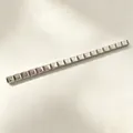 Zilveren roestvrijstalen Italiaanse modulaire bedelarmband met gegraveerde letter F - Letter F / Set van 18