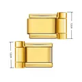 Detailansicht goldener Edelstahl-Uhrenarmband-Anschluss mit 12cm Maßangabe. - 12mm (1 Paar) / Gold