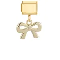Colgante de lazo dorado para abalorio de pulsera italiana modular DIY joya accesorio - Lazo (M294241) / 1 Pieza / Dorado