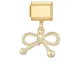 Colgante de lazo dorado para pulsera de eslabones modulares italianos DIY, elegante - Lazo de Bola Redonda (M294241) / 1 Pieza / Dorado