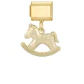Colgante elegante de caballo balancín dorado para pulsera de eslabones modulares DIY - Pony (M294241) / 1 Pieza / Dorado