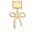 Élégant pendentif nœud doré pour bracelets modulables de style italien à faire soi-même - Nœud Papillon à Lacets (M294241) / 1 Pièce / Or