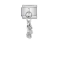 Vista detallada de un colgante con forma de concha plateada para pulseras de estilo italiano. - Estilo Concha Texturizada (D878)