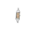 Elegant vintage rectangular modular watch with silver steel band and champagne gold dial - Watch Head (watch268) / Silver Case Champagne Dial