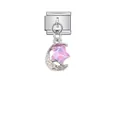 Eleganter Anhänger mit rosa Stern und Mond für italienische modulare DIY Armbänder - Rosa Stern Mond Stil (D532)
