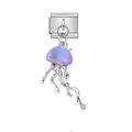 Lila Kristall Qualle Charm für italienisches Edelstahl Gliederarmband - Lila Quallen Stil (D533)