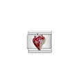 Exquisite stainless steel red strawberry charm link for Italian modular DIY bracelet - Red Strawberry Module (DIYSP031)