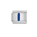 Blue enamel letter I Italian charm modular link for DIY stainless steel bracelet - Letter I
