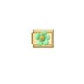 Macro detail of a golden modular bracelet charm featuring a light green flower ornament - Flower Style (ZT-MK-149) / Light Green