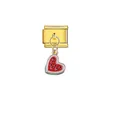 Goldener italienischer Armband-Charm mit süßem rotem Wassermelonen-Herz-Anhänger. - Herz Wassermelone (D306)