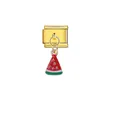 Goldenes modulares italienisches Charm mit einem niedlichen hängenden roten Melonen-Anhänger - Wassermelonenscheibe (D305)