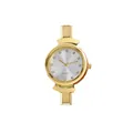 Elegante orologio al quarzo da donna dorato con cinturino modulare in stile italiano. - Cassa Oro Quadrante Bianco