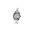 Elegante reloj de cuarzo ovalado plateado con bisel de diamantes y correa DIY - Solo Cabeza de Reloj (106) / Plata (Esfera Blanca)