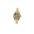 Reloj de cuarzo modular italiano dorado con esfera ovalada de leopardo y cristales - Solo Cabeza de Reloj (106) / Dorado (Esfera Leopardo)