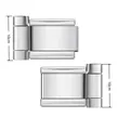 Detailed view of 10cm stainless steel modular watch strap connectors for DIY bracelets. - 10mm (1 Pair) / Silver