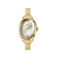Elegante orologio al quarzo ovale dorato con cinturino a maglie e quadrante minimalista - Oro Quadrante Bianco