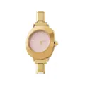 Elegant vintage gold modular link bracelet watch for women with minimalist pink dial - Complete Watch / Gold Base Pink Dial (watch192)