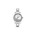 Elegant silver women's watch featuring a rhinestone bezel and a minimalist small dial - Watch Head / Silver