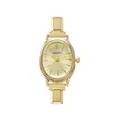 Elegante reloj de cuarzo dorado NAIDU con esfera ovalada y brazalete de eslabones - Reloj Completo / Caja Dorada Esfera Dorada