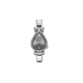 Elegante reloj de cuarzo modular en forma de gota con correa de acero plateado. - Negro Plateado