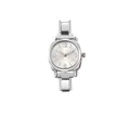 Elegant zilverkleurig quartzhorloge met moderne vierkante wijzerplaat en metalen band - Compleet Horloge / Zilveren Kast Witte Wijzerplaat (watch144)