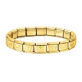 Detail of modular gold stainless steel Italian charm bracelet with butterfly motif - Butterfly / Gold