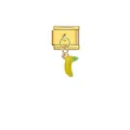 Hübscher goldener italienischer Modul-Charm mit einem gelben Emaille-Bananenanhänger - Gelbe Banane (D321)