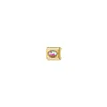 Gold plated stainless steel Italian modular bracelet charm featuring oval rainbow birthstone - Gold Base Iridescent Gemstone