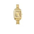 Klassiek goud vierkant horloge met Italiaanse modulaire roestvrijstalen horlogeband DIY - Compleet Horloge / Goud Gouden Wijzerplaat (watch139)