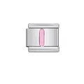 Pink enamel letter I charm link for Italian modular DIY stainless steel jewelry bracelet - Letter I