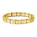 Detailed view of 18K gold plated stainless steel Italian modular bracelet with flowers - Single Flower / Gold