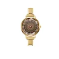 Montre élégante en acier doré à bracelet modulaire avec cadran mandala bohème coloré - Mandala Doré Artistique (watch172)