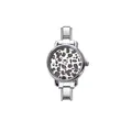 Quarzuhr mit Leopardenmuster und Edelstahl-Gliederarmband in Silber - Uhrenkopf / Einfacher Leoparden Uhrenkopf Ohne Skala (watch301)