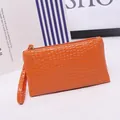 Fashionable orange crocodile pattern wristlet clutch and coin purse for women gift - Orange