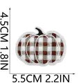 Embroidered pumpkin patch with plaid pattern, 2.2x1.8 inches dimensions detail view - Red Brown Plaid Style (C23NG-11-08)