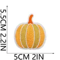 Handmade pumpkin embroidered patch for clothing decoration, iron-on festive diy applique - Orange and Yellow Striped Pumpkin Style (C23NG-088-11)