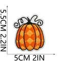 Embroidered pumpkin patch detail with dimensions 5.5x5cm for Halloween DIY crafts - Orange and Yellow Rhombus Pumpkin Style (C23NG-11-17)