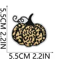 Detail view of leopard print pumpkin embroidery patch with 5.5cm size annotation. - Golden Leopard Print Pumpkin Style (C23NG-115-27)