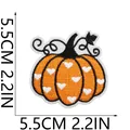 Macro view of pumpkin embroidery patch with heart pattern and 5.5cm size - Orange Heart Style (C23NG-11-47)